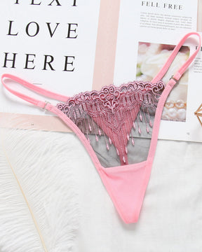 Thin Transparent Embroidered Seamless Women’s Underwear Thong