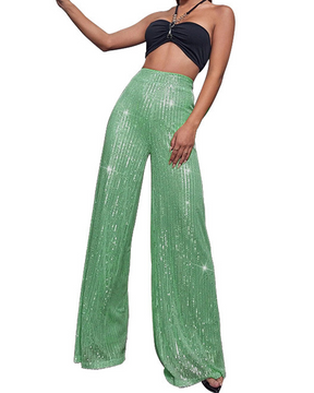 Sequin Baggy Wide-Leg Trousers