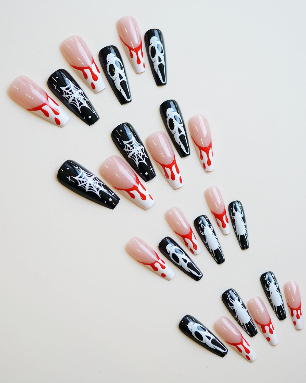 Manicura portátil con cara de fantasma divertida de Halloween