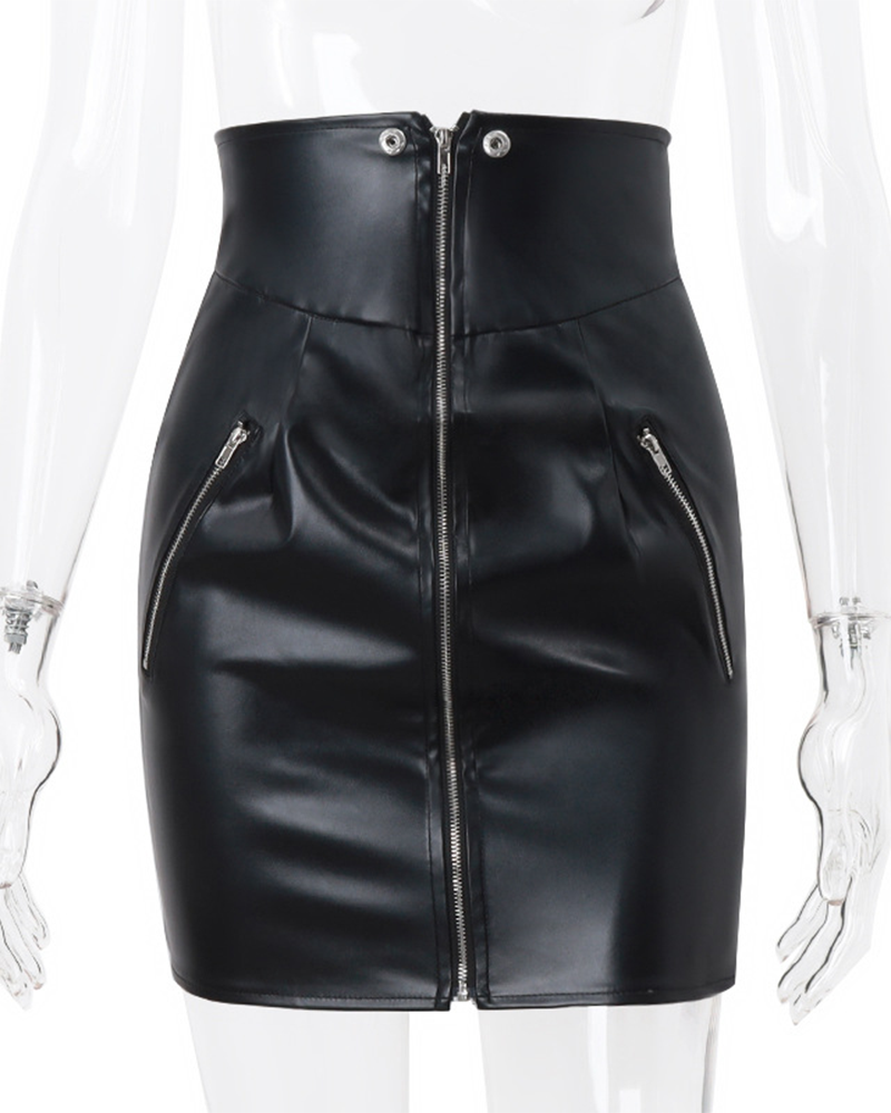 Sexy PU Leather Skirt