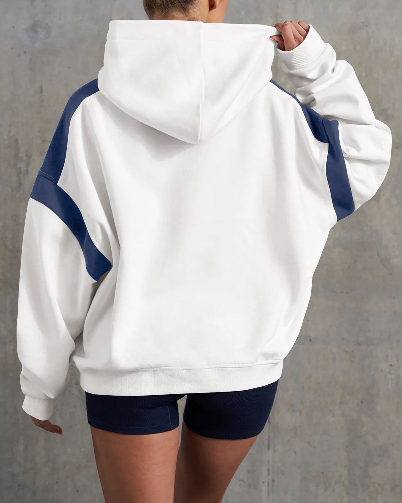 Patchwork Color Hooded Sweatshirt