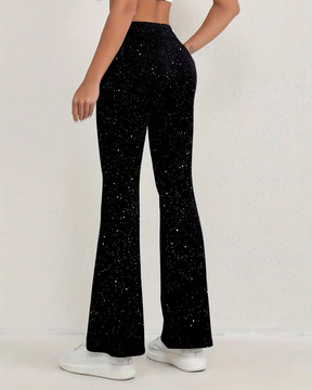 V-Waist Slim Micro Flared Trousers