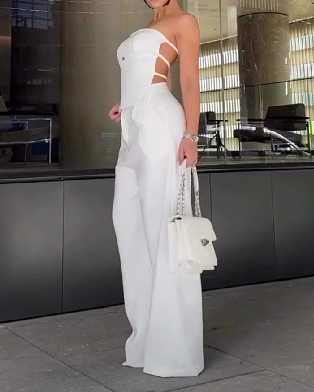 Sexy Topless High-Waisted Long-Legged Pantsuit Suit (Pre-Sale)