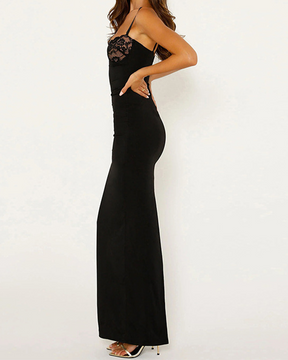 Lace Stitched Slender Dress