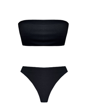 Bikini negro y vestido largo circular