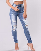 Jeans mit gebrochenem Gummibund