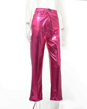 Light-Faced Lacquer Casual Trousers