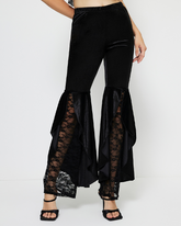 Elegant Lace Casual Horn Pants