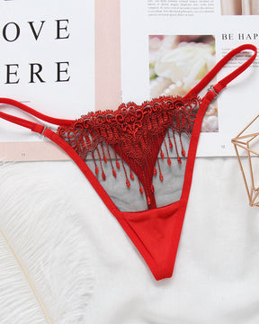 Thin Transparent Embroidered Seamless Women’s Underwear Thong