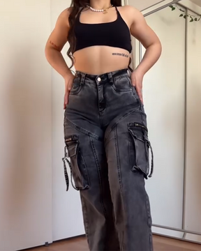 High-Waisted Pockets For Working Clothes Jeans (Pre-Sale)