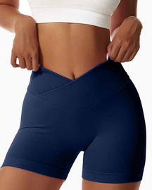 Pantalones cortos de yoga de tres cuartos ajustados a tope de melocotón