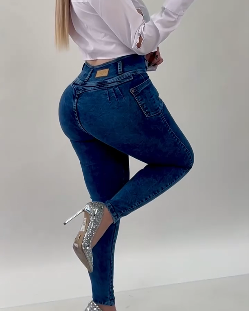 Jeans de cintura alta que levantan las caderas (Pre-venta)