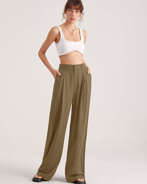 Oversized High Waisted Pleat Front Trousers