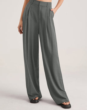 Oversized High Waisted Pleat Front Trousers