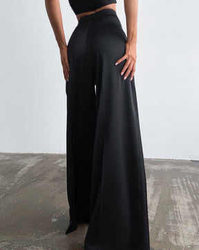 Oversized Satin Wide Leg Dress Pants