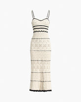 Paros Crochet Eyelet See Through Midi Dress