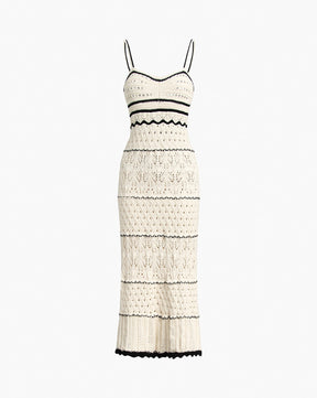 Paros Crochet Eyelet See Through Midi Dress