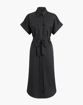 Polo Pockets Tied Midi Dress