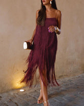 Florence Fringed Open Back Short Dress