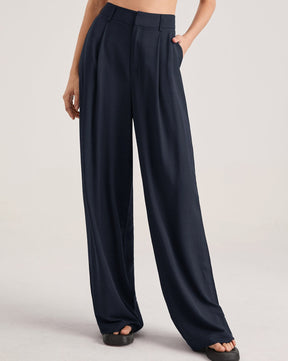 Oversized High Waisted Pleat Front Trousers