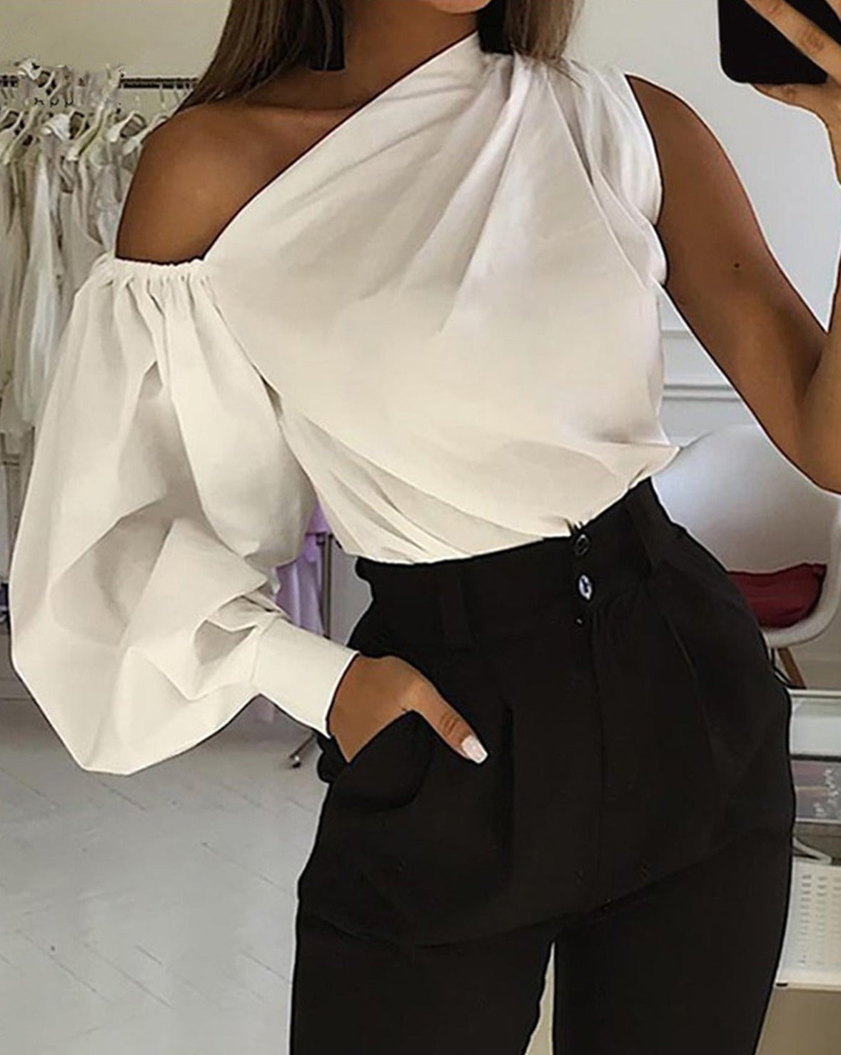 Asymmetrical Off Shoulder Blouse