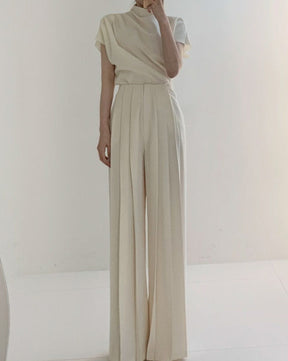 Pleated High Waist Wide Leg Pants