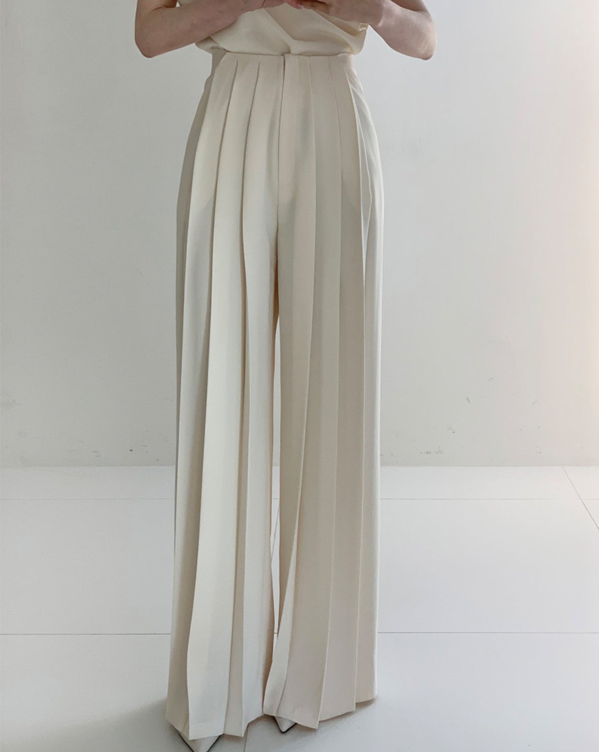 Pleated High Waist Wide Leg Pants