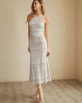 Glamorous Lace Halter Long Dress