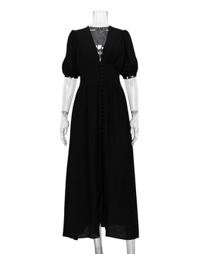 Frenchy  Button Split Long Dress