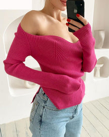 Sweetheart Long Sleeve Knit Top