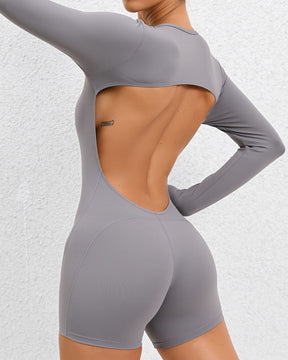 Sexy rückenfreier, figurbetonter Yoga-Bodysuit für Damen