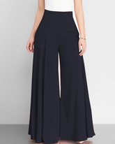 Women Solid Color High-Waisted Wide-Leg Pants