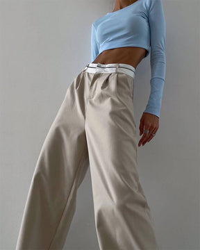 Pantalones casuales delgados y elegantes para mujer