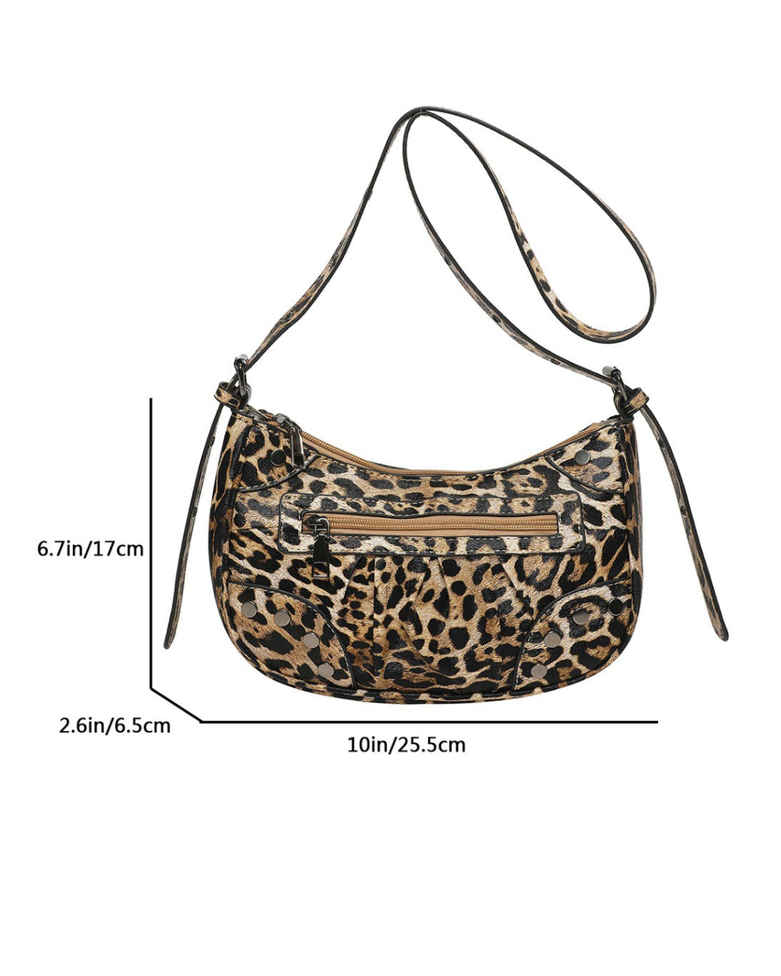 Vintage Leopard Print Shoulder Bag Handbag