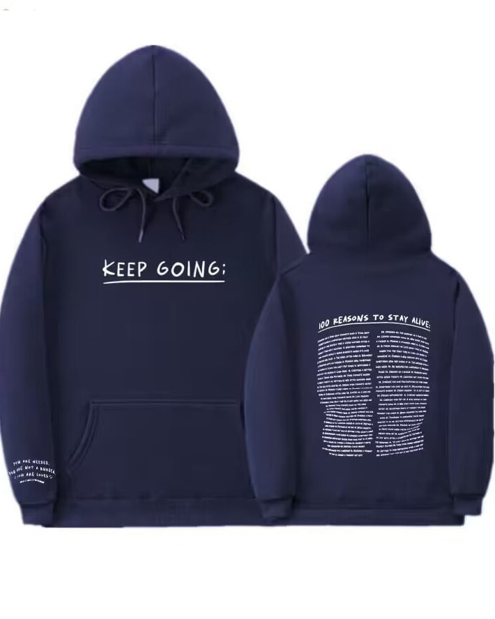 Letter Print Kangaroo Pocket Drawstring Print Hoodie