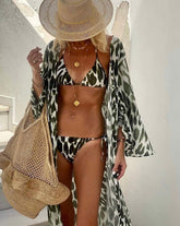 Leopard Print Bikini and Kimono Set