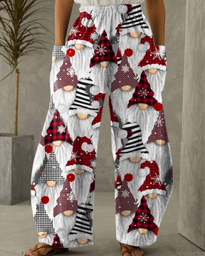 Pantalones casuales con estampado navideño