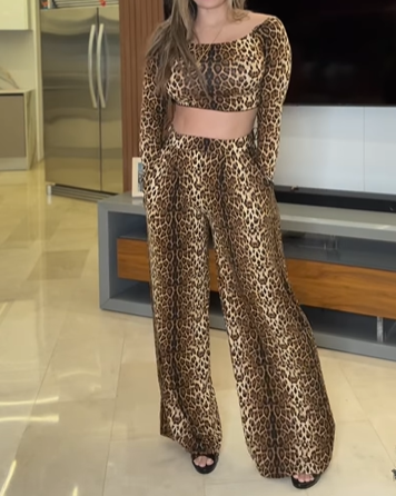 Leopard Print Casual Two-Piece Set (Pre-Sale)