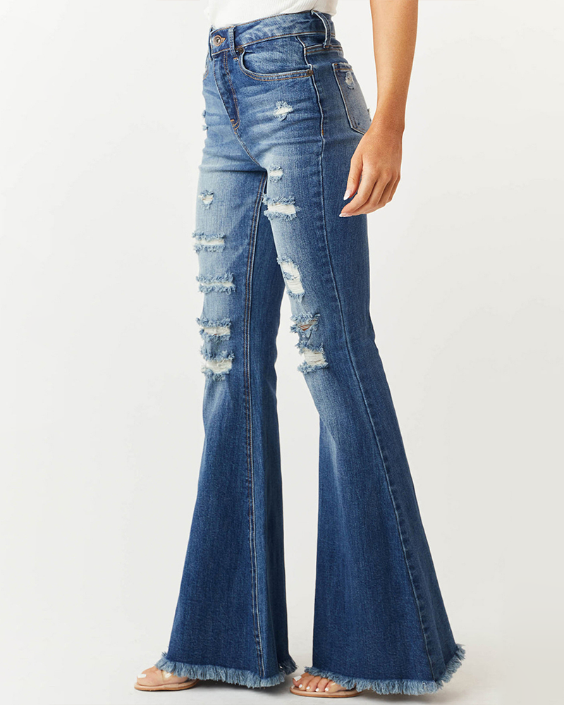 Slim-Fit Stretch Retro Flared Jeans