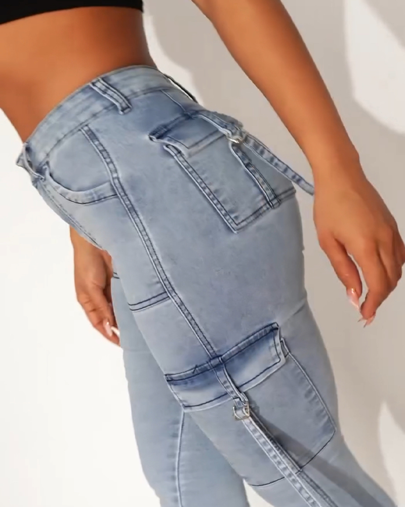 Multiple Bags Of Slim High-Waist Jeans  (Pre-Sale)