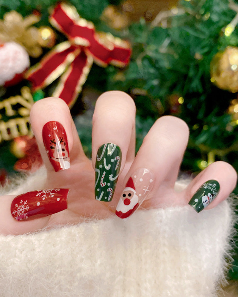 Christmas Cartoon Cute Wearing Nails