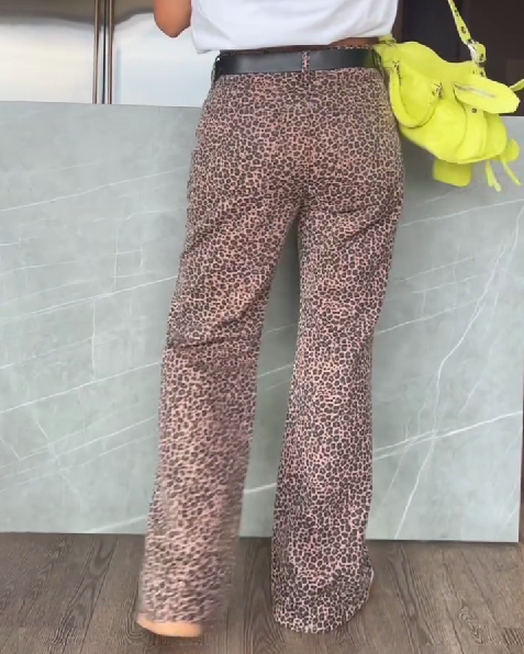 Vintage Leopard Print Casual Loose Trousers (Pre-Sale)