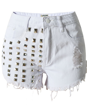 Shorts vaqueros de mezclilla con cintura alta