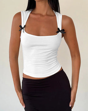 Bow Vest Sexy U-Neck Sweater Top