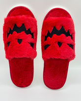 Pantuflas de felpa con forma de calabaza y punta abierta