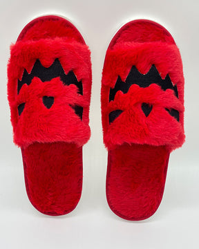 Plush Open-Toed Pumpkin Slippers