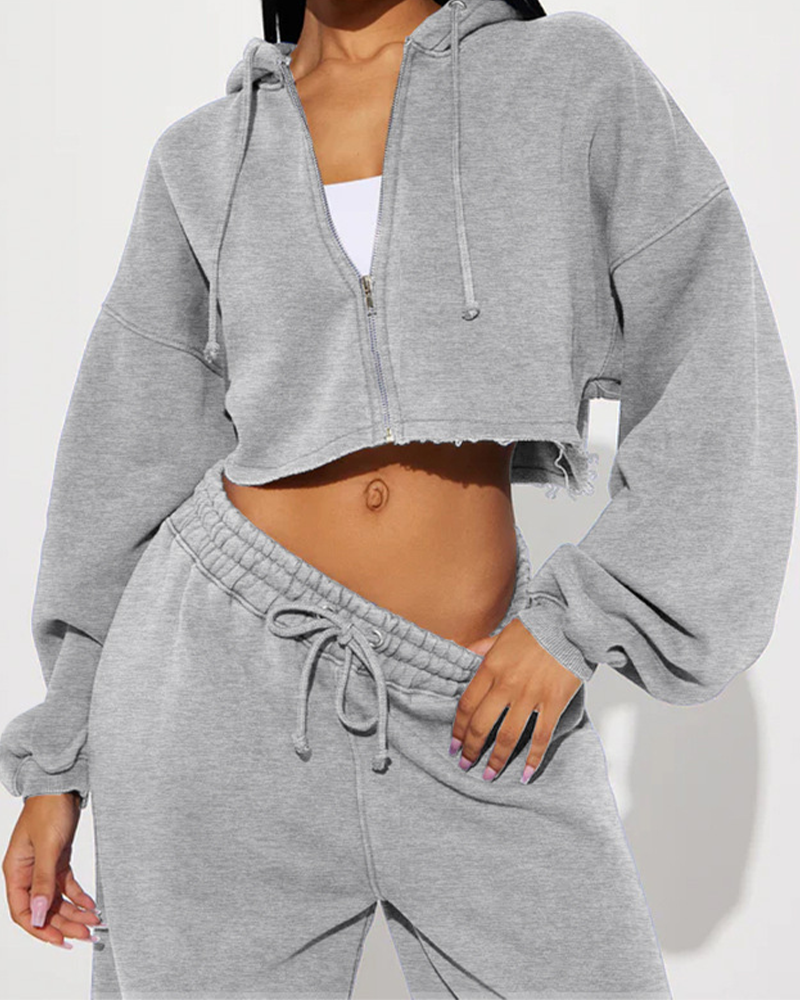 Casual Hooded Hoodies Wide Legs Loose Trousers Suit