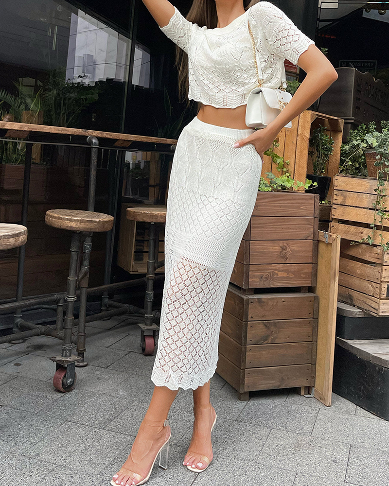 Elegant High Waist Hip-Wrapping Skirt Set