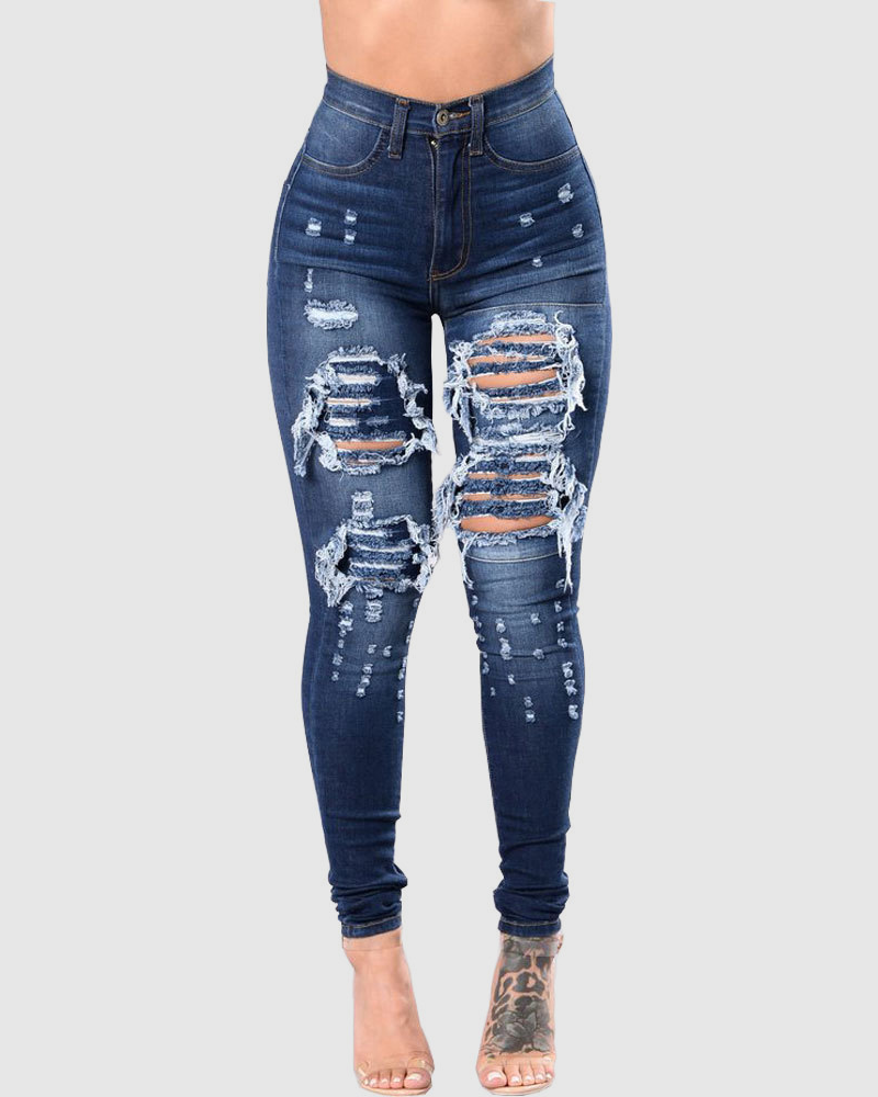 Schmale Jeans mit hoher Taille