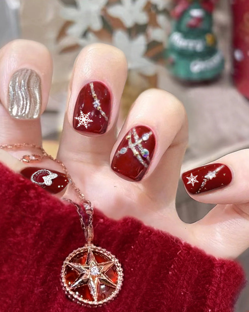 Uñas navideñas desmontables